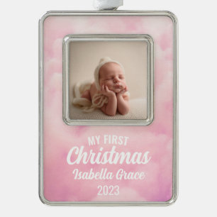 Pink Baby's First Christmas Ornament