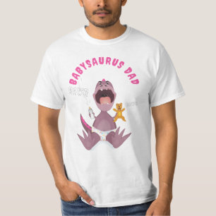 Pink Babysaurus Dad T-rex T-Shirt
