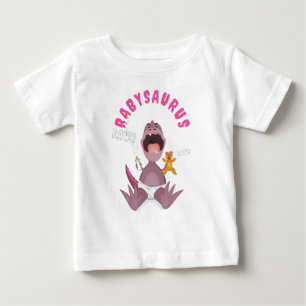 Pink Babysaurus T-rex Baby T-Shirt