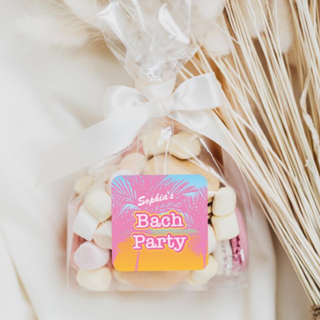 Pink Bach Party Square Sticker (Creator Uploaded)