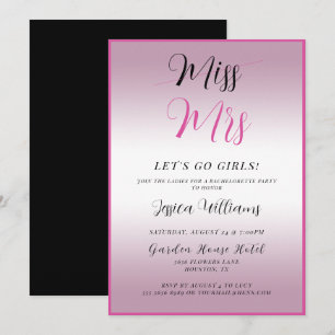 Pink Bachelorette Invitation