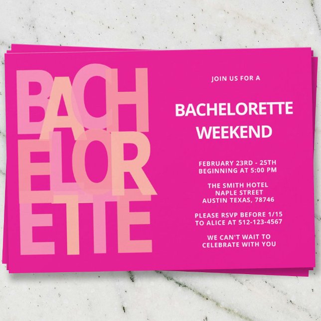 Pink Bachelorette Party Invitations (Creator Uploaded)