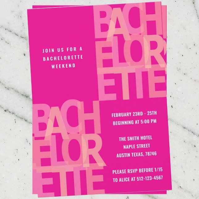 Pink Bachelorette Party Invitations (Creator Uploaded)