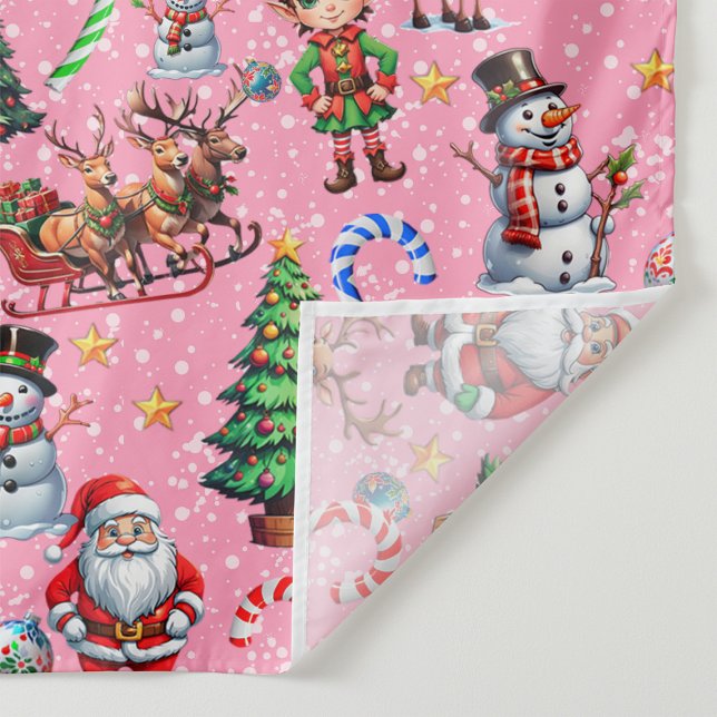 Pink Background Christmas Decorative Pattern Fabric (Creator Uploaded)