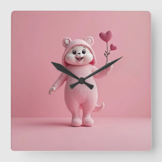 pink background clock