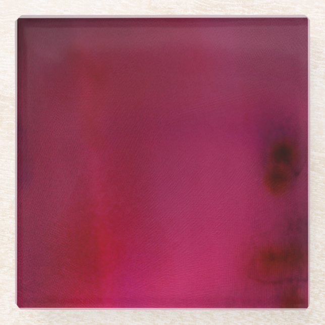 Pink Background Glass Coaster (Front)