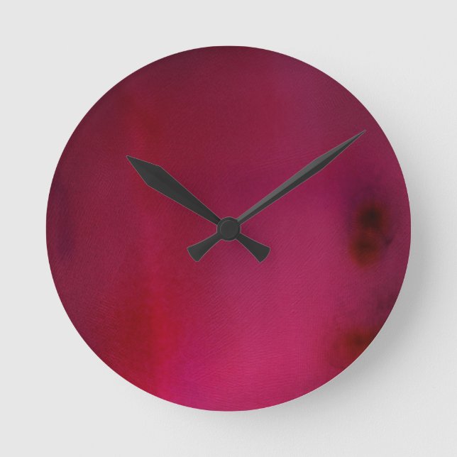Pink Background Round Clock (Front)