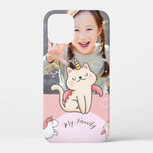 Pink background & sweet girl iPhone 12 mini case