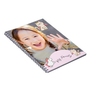 Pink background & sweet girl notebook
