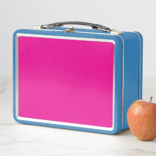 Pink Background with Black Border Design Ideas Metal Lunch Box