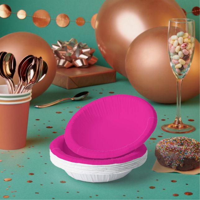 Pink Background with Black Border Design Ideas  Paper Plate (Multi)