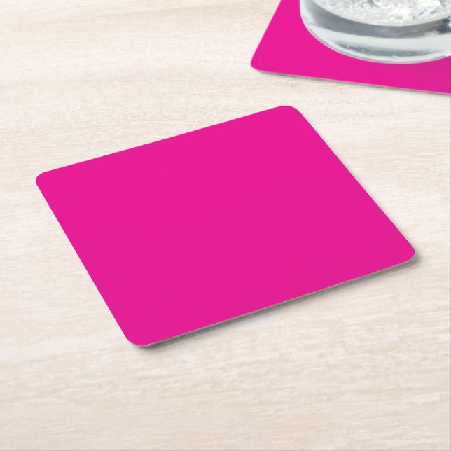 Pink Background with Black Border Design Ideas  Square Paper Coaster (Angled)