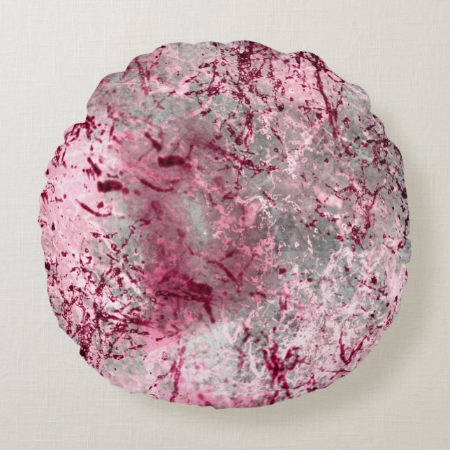 pink backgroundart, deco, pattern, abstract, aged, round cushion (Front)