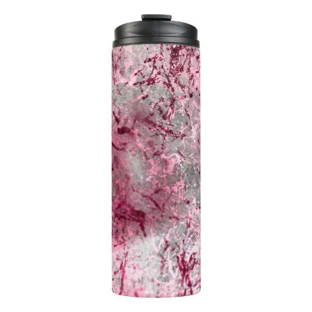 pink backgroundart, deco, pattern, abstract, aged, thermal tumbler (Front)