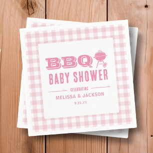 Pink Backyard BBQ Baby Shower  Napkin