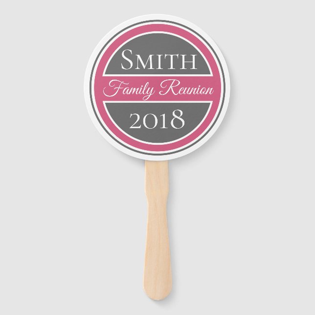 Pink Badge Family Reunion Hand Fan (Back)