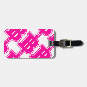PINK BAHT SIGN ฿ Thai Money Currency ฿ Luggage Tag