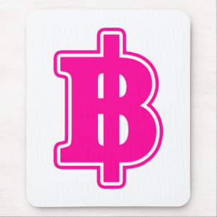PINK BAHT SIGN ฿ Thai Money Currency ฿ Mouse Pad