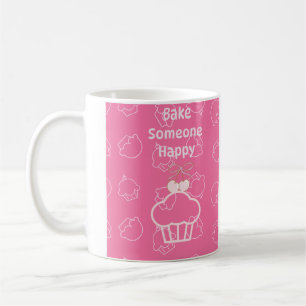 Pink bake happy coffee mug