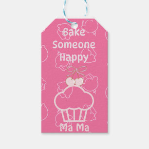 Pink bake someone happy gift tags