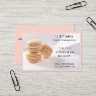 Pink Bakery Baker Pastry Chef  Vanilla Macarons Business Card
