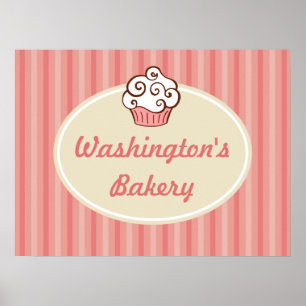 Pink Bakery Cupcake Sign