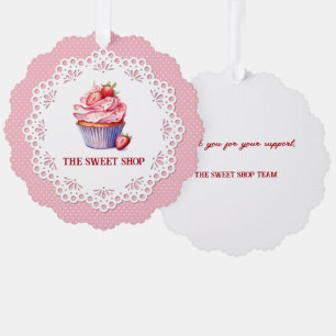 Pink Bakery Packaging Tag Customizable Tree Decoration Card