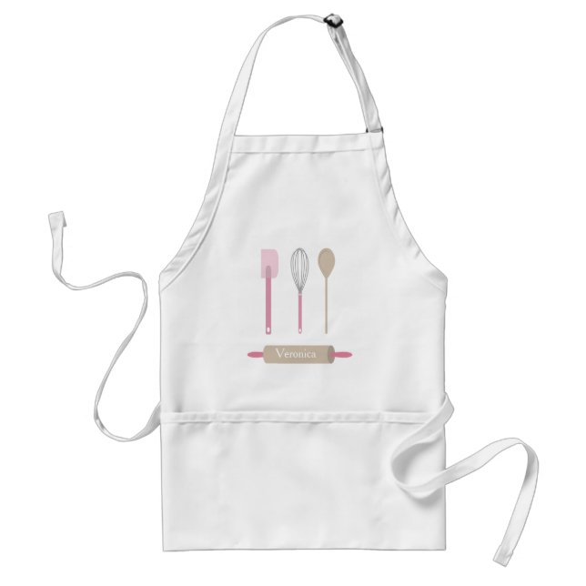 Pink Baking Tools Kitchen Standard Apron (Front)