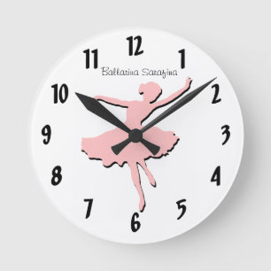 Pink Ballarina Wall Clock