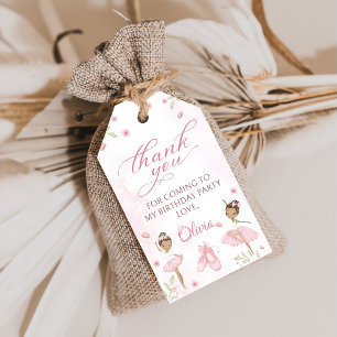Pink Ballerina Ballet Birthday Gift Tags