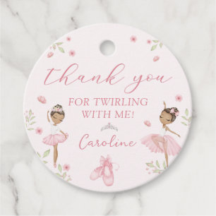 Pink Ballerina Ballet Birthday Party Favour Tags