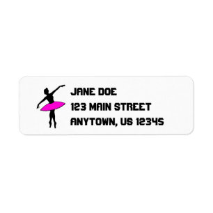 Pink Ballerina Ballet Dancer w/ Tutu Dance Labels