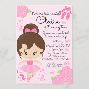 Pink Ballerina Ballet Tutu Birthday Invitation