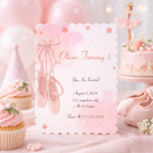 PINK BALLERINA BIRTHDAY INVITATION FOR GIRLS