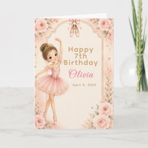 Pink Ballerina Birthday Party Card