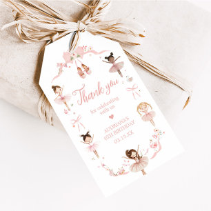 Pink Ballerina Birthday Party Favour Tags