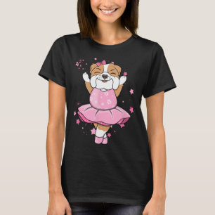 Pink Ballerina English Bulldog Dog Ballett In Tutu T-Shirt