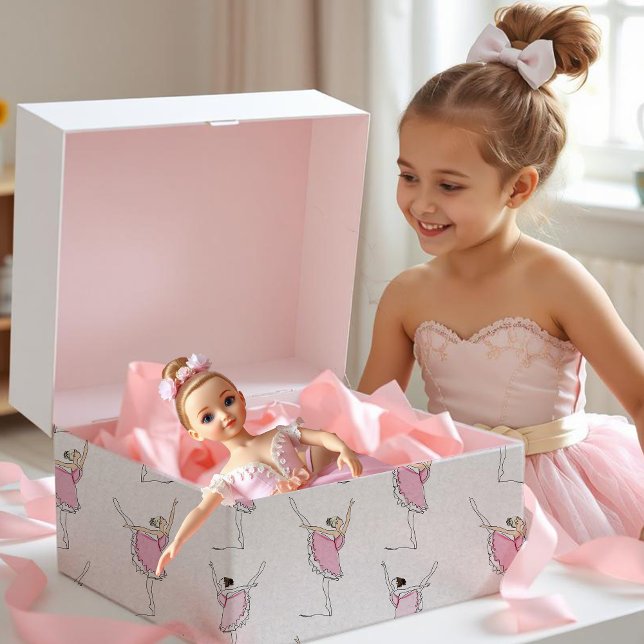 Pink Ballerina Girl Decoupage Wrapping Paper  (Creator Uploaded)