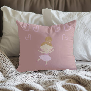 Pink Ballerina Girls Pillow