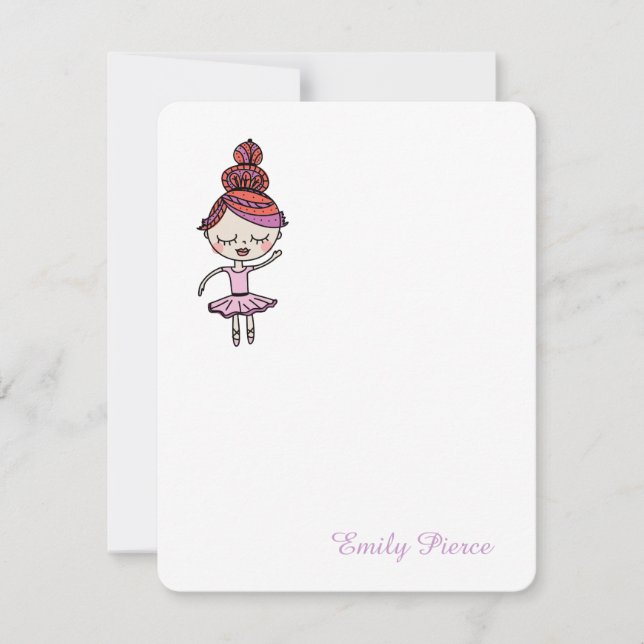 Pink Ballerina Note Cards (Front)