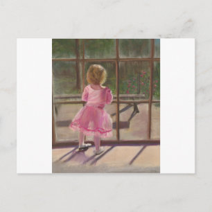 pink ballerina postcard