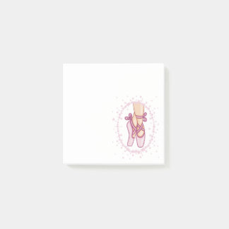 Pink ballerina shoes post-it notes