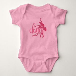 Pink Ballerina Silhouette Ballet Dance Baby Bodysuit