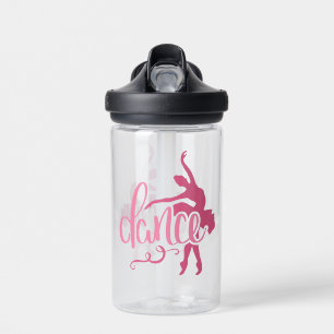 Pink Ballerina Silhouette Ballet Dance Water Bottle