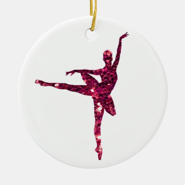 Pink Ballerina single-sided (add your own message) Ceramic Ornament (Front)