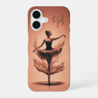 Pink Ballerina Splash Custom Initials Ballet