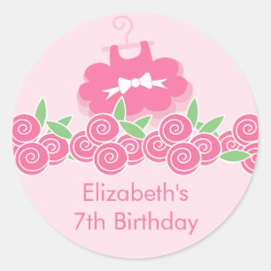 Pink Ballerina Tutu Dance Birthday Party Sticker