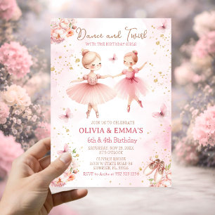 Pink Ballerina TuTu Sister Sibling Party Invitation