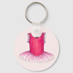 Pink Ballet Ballerina Costume Tutu Dance Keychain