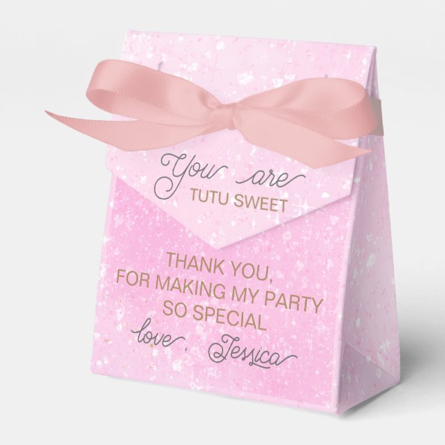 Pink Ballet birthday thank you  Favour Box (Front Side)